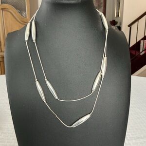 Station Silver Tone Necklace